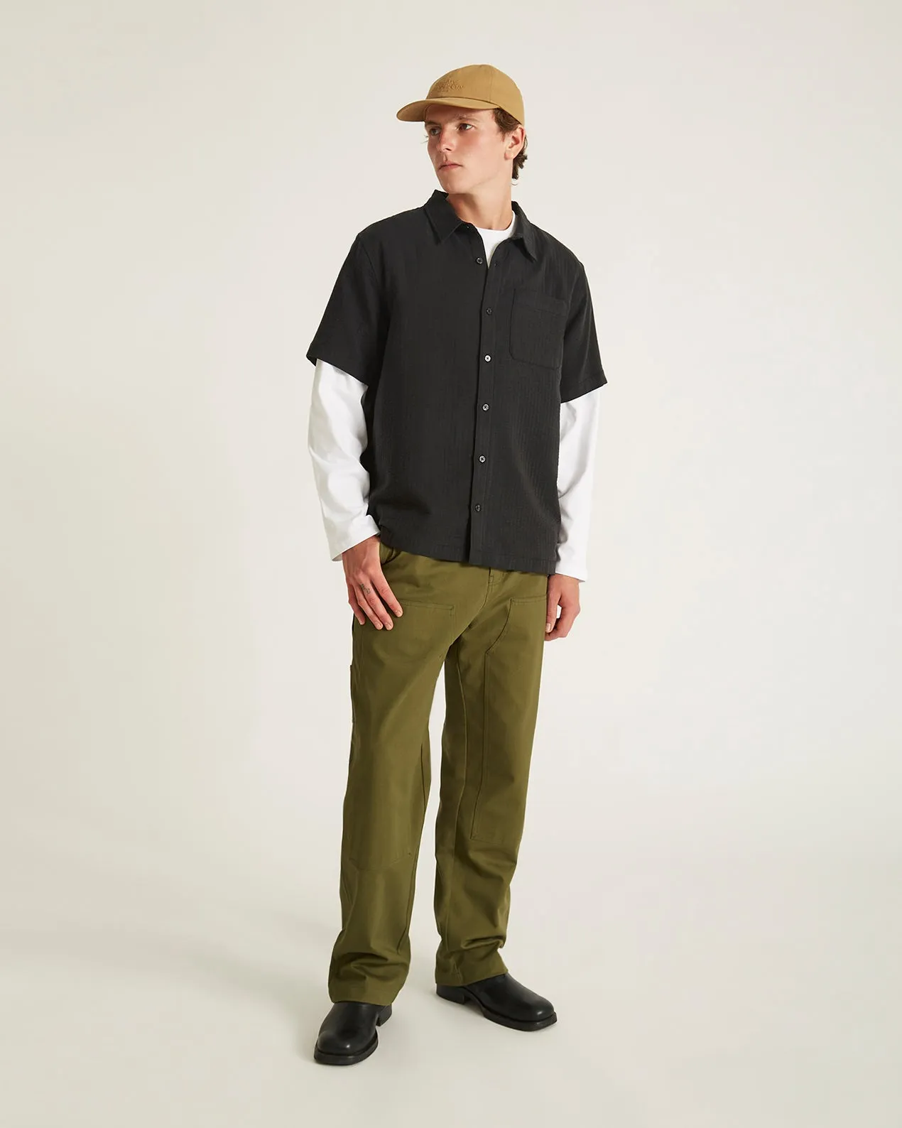 Bruce Double Layer Crinkle Short Sleeve Shirt sold by Saturdays New York City product image thumbnail 2