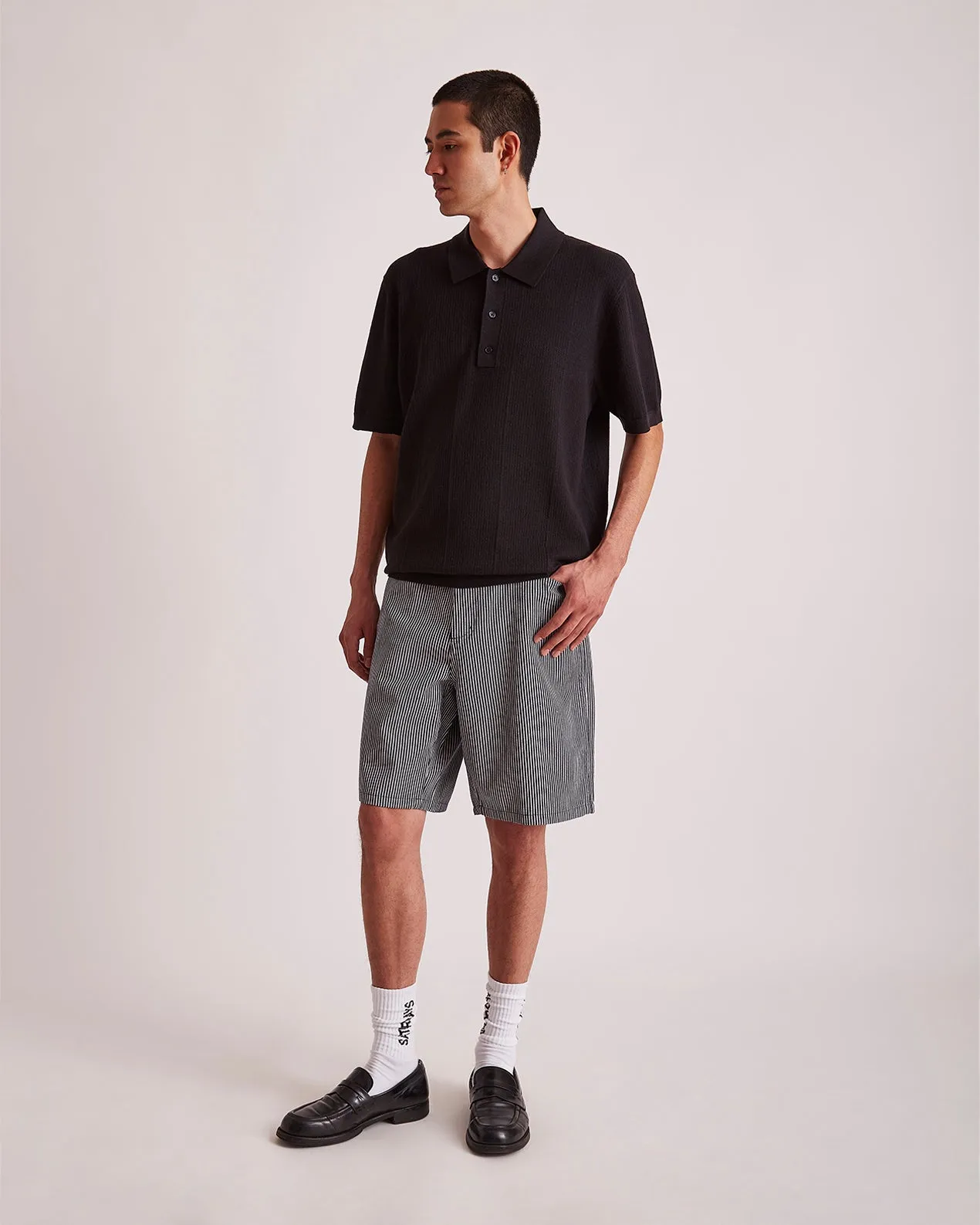 Striped Cotton Twill Carpenter Short sold by Saturdays New York City product image thumbnail 2