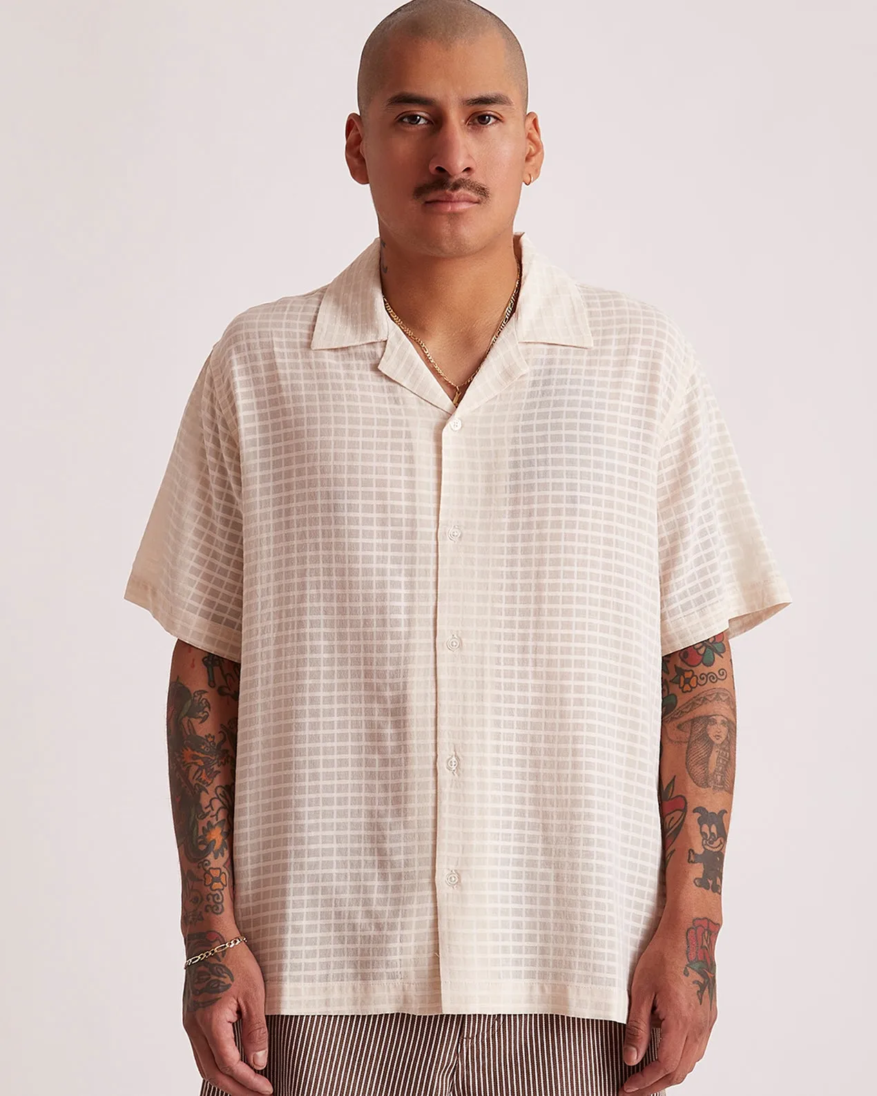 Canty Sheer Check SS Shirt sold by Saturdays New York City product image thumbnail 3