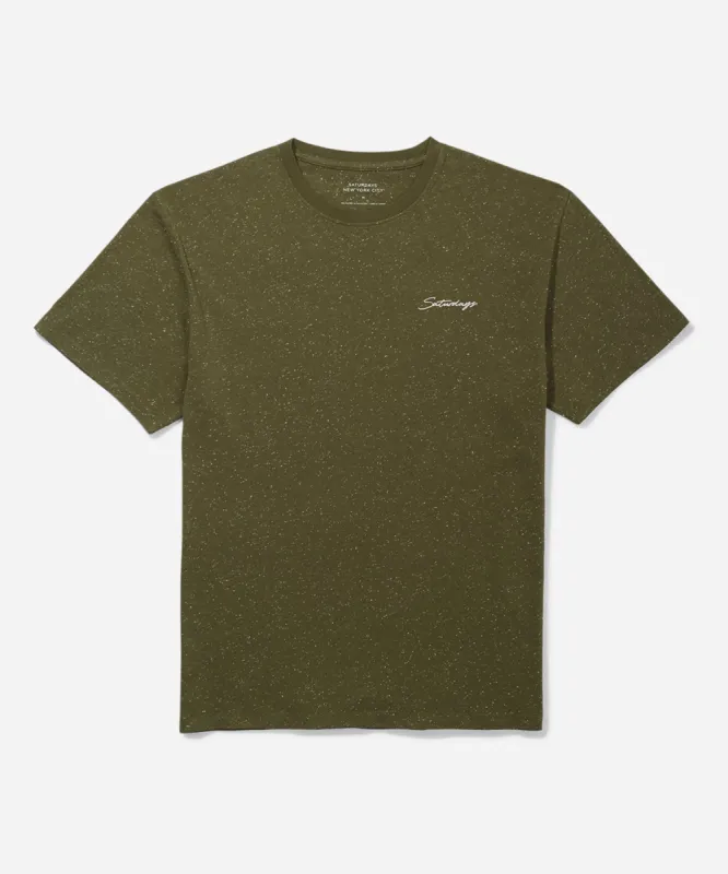 Speckled Chain Script Embroidered Short Sleeve Tee made by Saturdays New York City