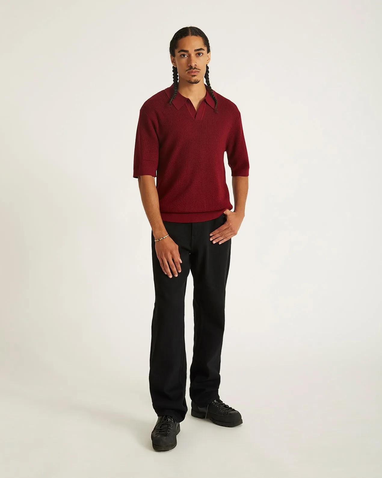 Alex Merino Wool Open Placket Polo sold by Saturdays New York City product image thumbnail 2
