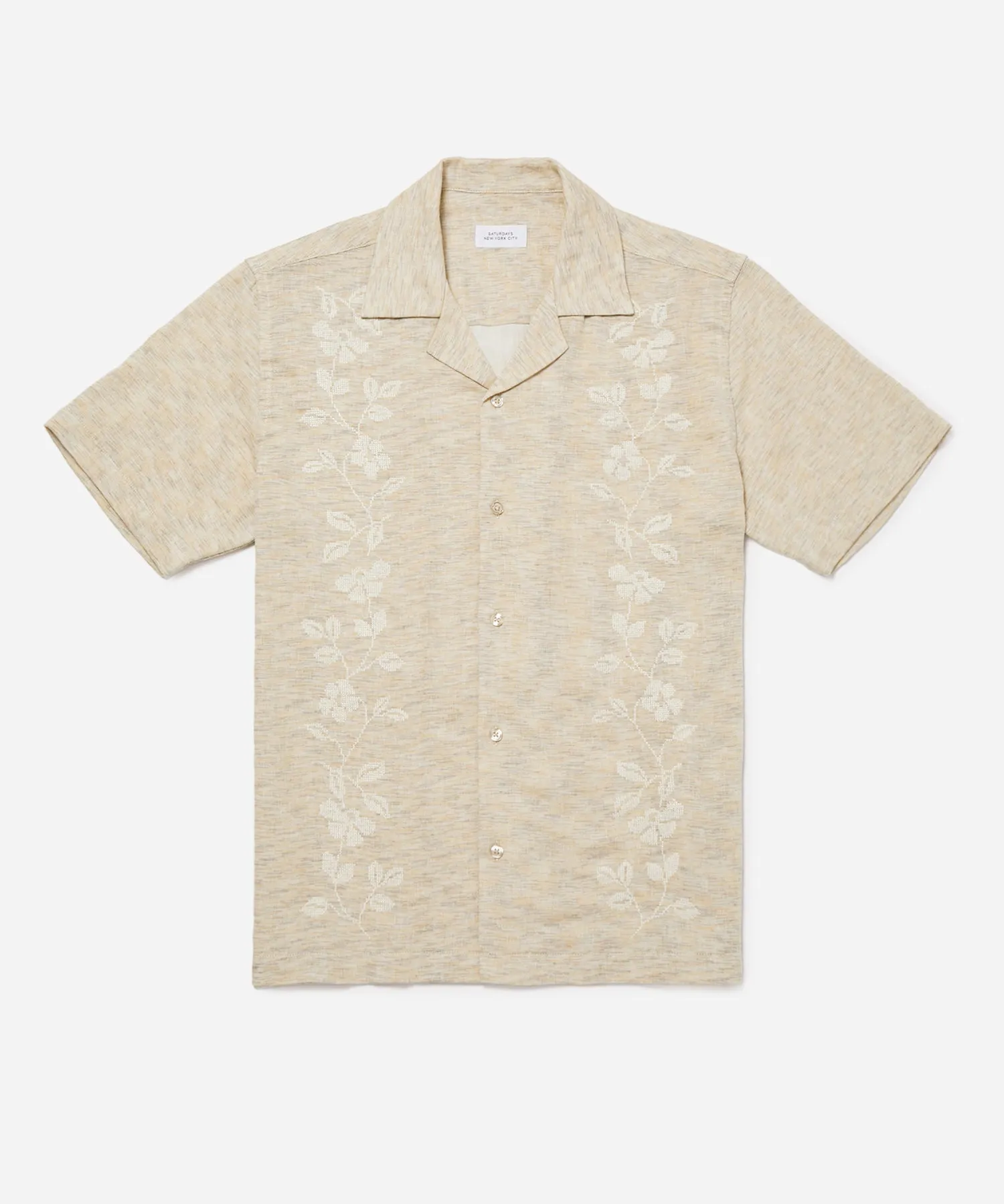 Canty Embroidered Linen Gauze SS Shirt sold by Saturdays New York City