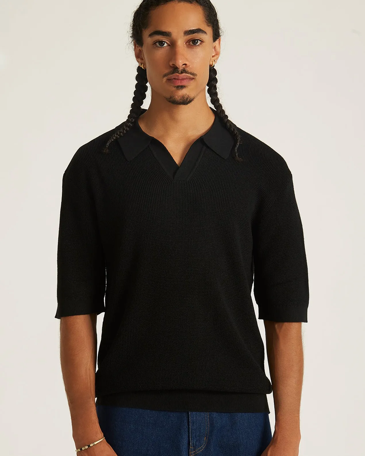 Alex Merino Wool Open Placket Polo sold by Saturdays New York City product image thumbnail 3