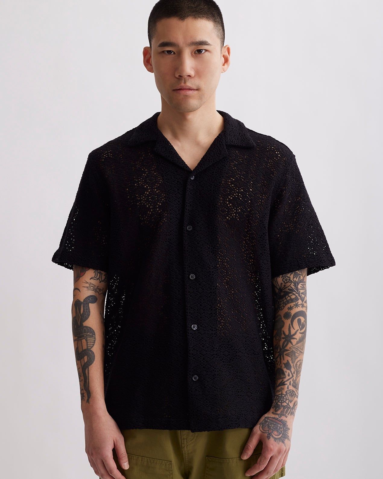 Canty Cotton Mesh Short Sleeve Shirt sold by Saturdays New York City product image thumbnail 2