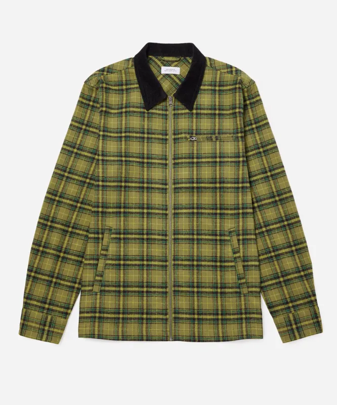 Ryan Zip Front Flannel Shirt sold by Saturdays New York City