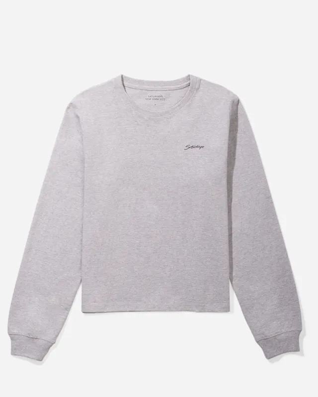 Script Embroidered Standard LS Tee made by Saturdays New York City