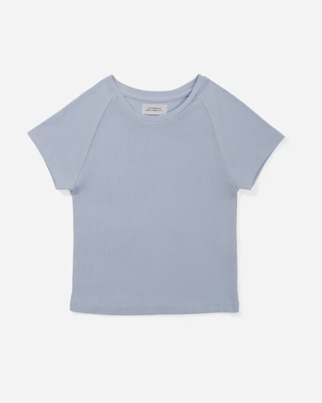 Raglan Rib Fitted Short Sleeve Tee sold by Saturdays New York City