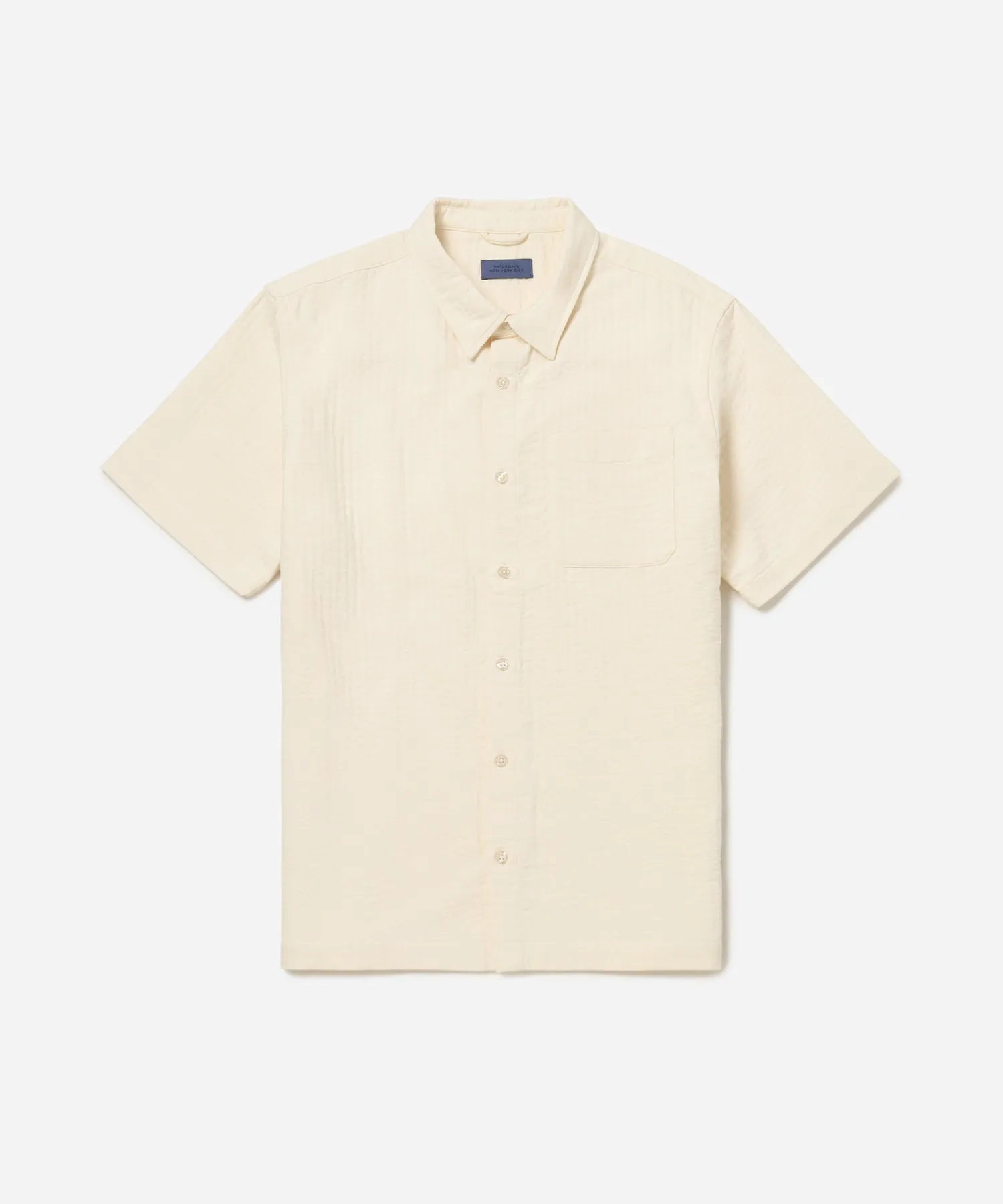 Bruce Double Layer Crinkle Short Sleeve Shirt sold by Saturdays New York City