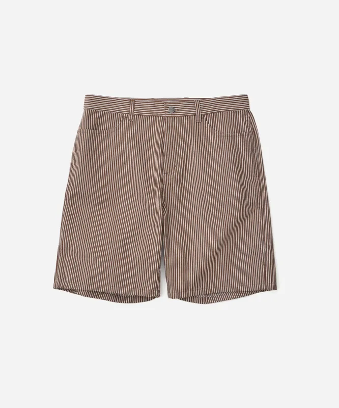 Striped Cotton Twill Carpenter Short sold by Saturdays New York City