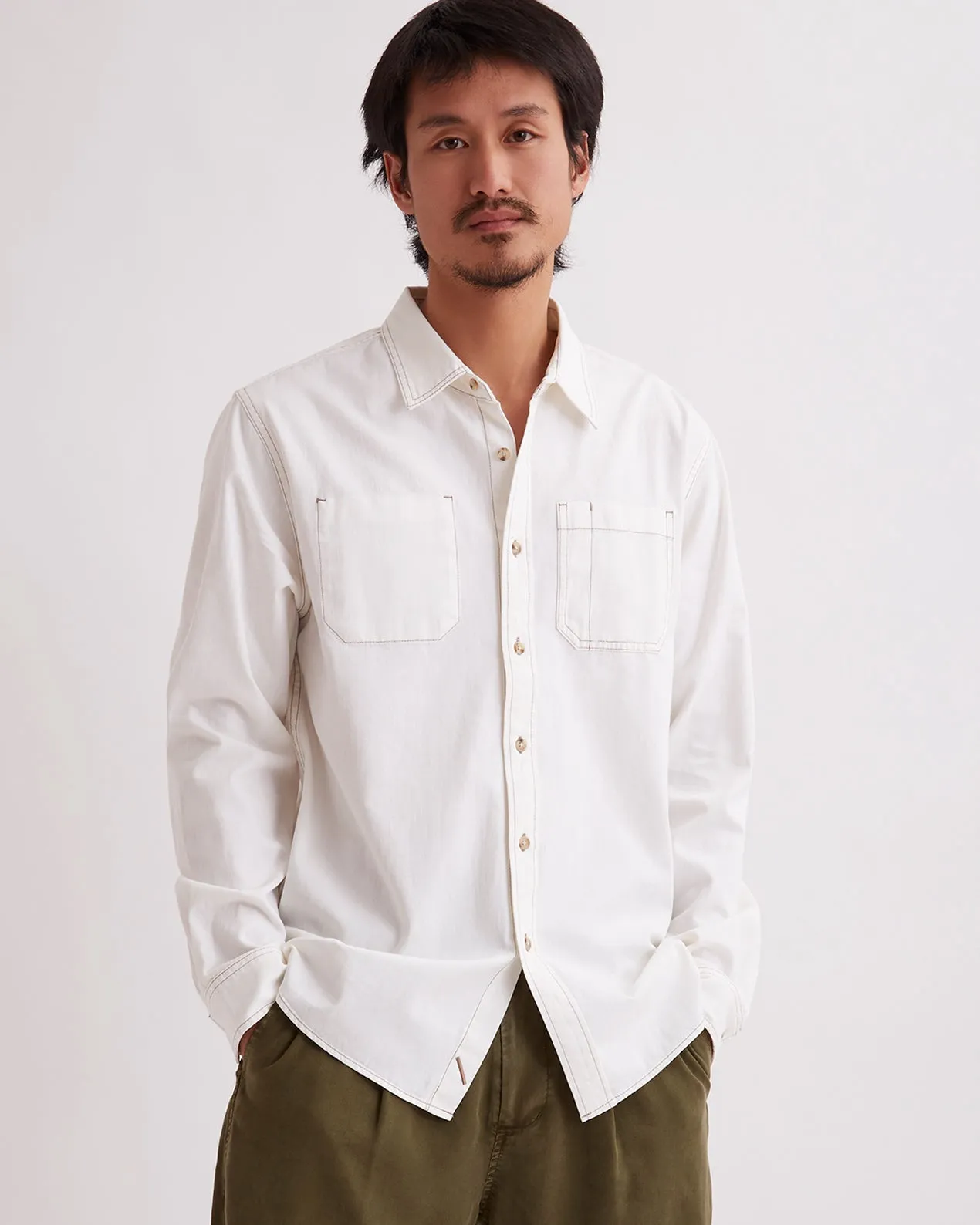 Kenmare Chambray LS Shirt sold by Saturdays New York City product image thumbnail 3