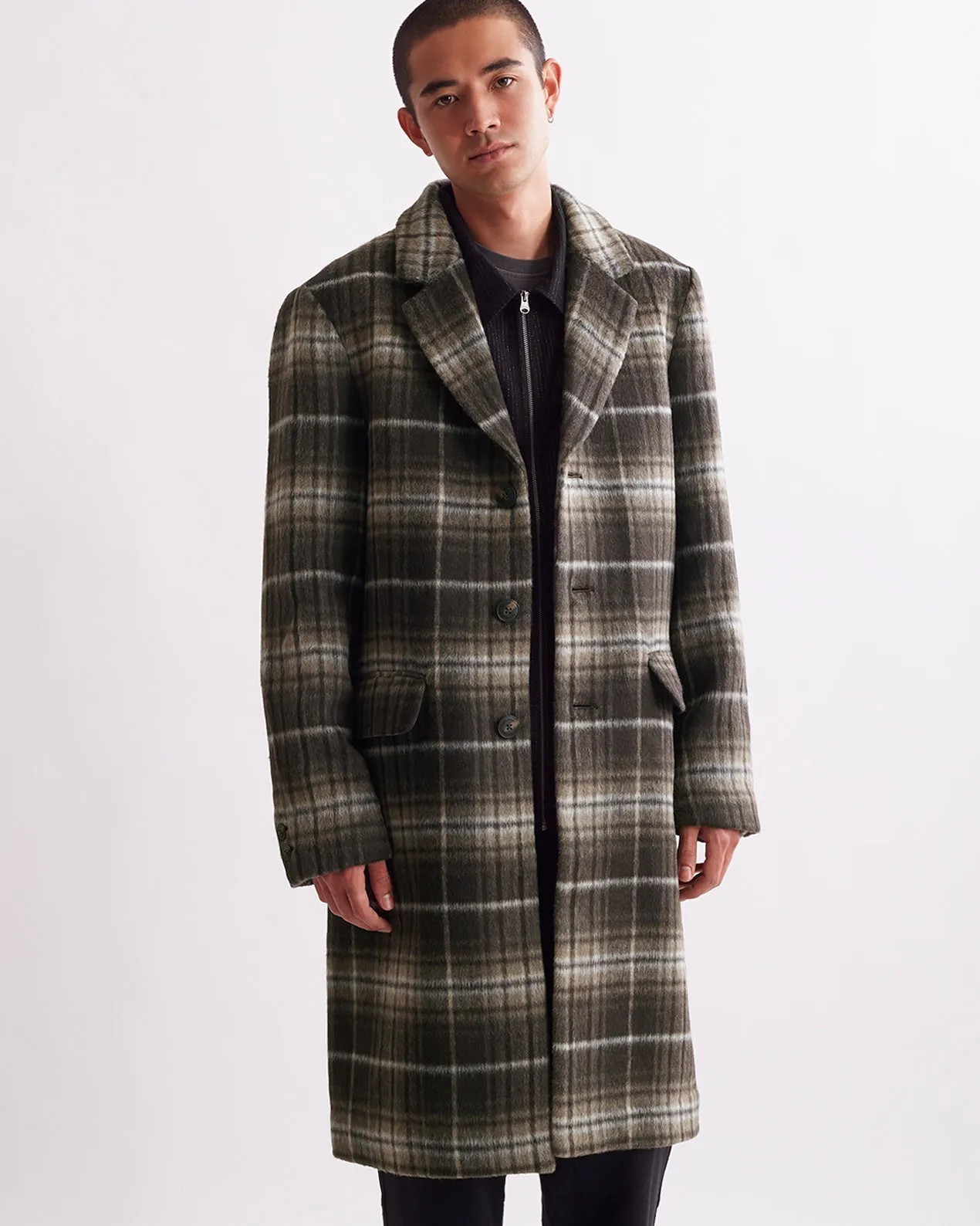 Morgan Plaid Topcoat sold by Saturdays New York City product image thumbnail 3