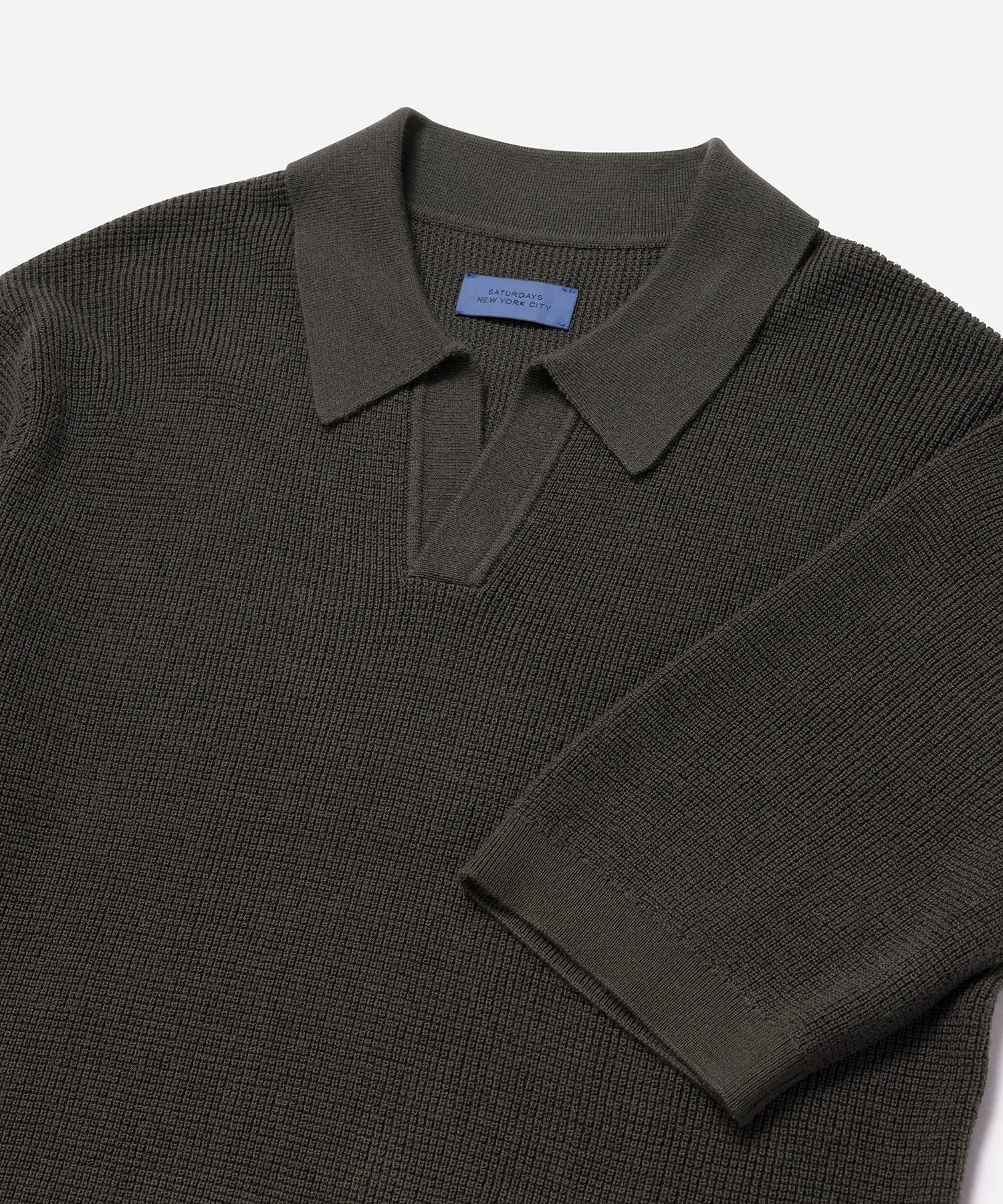 Alex Merino Wool Open Placket Polo sold by Saturdays New York City product image thumbnail 5
