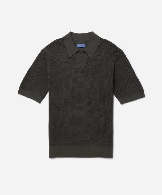 Alex Merino Wool Open Placket Polo sold by Saturdays New York City