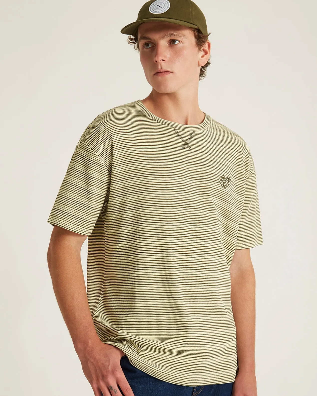 Striped Waffle Relaxed SS Tee sold by Saturdays New York City product image thumbnail 3
