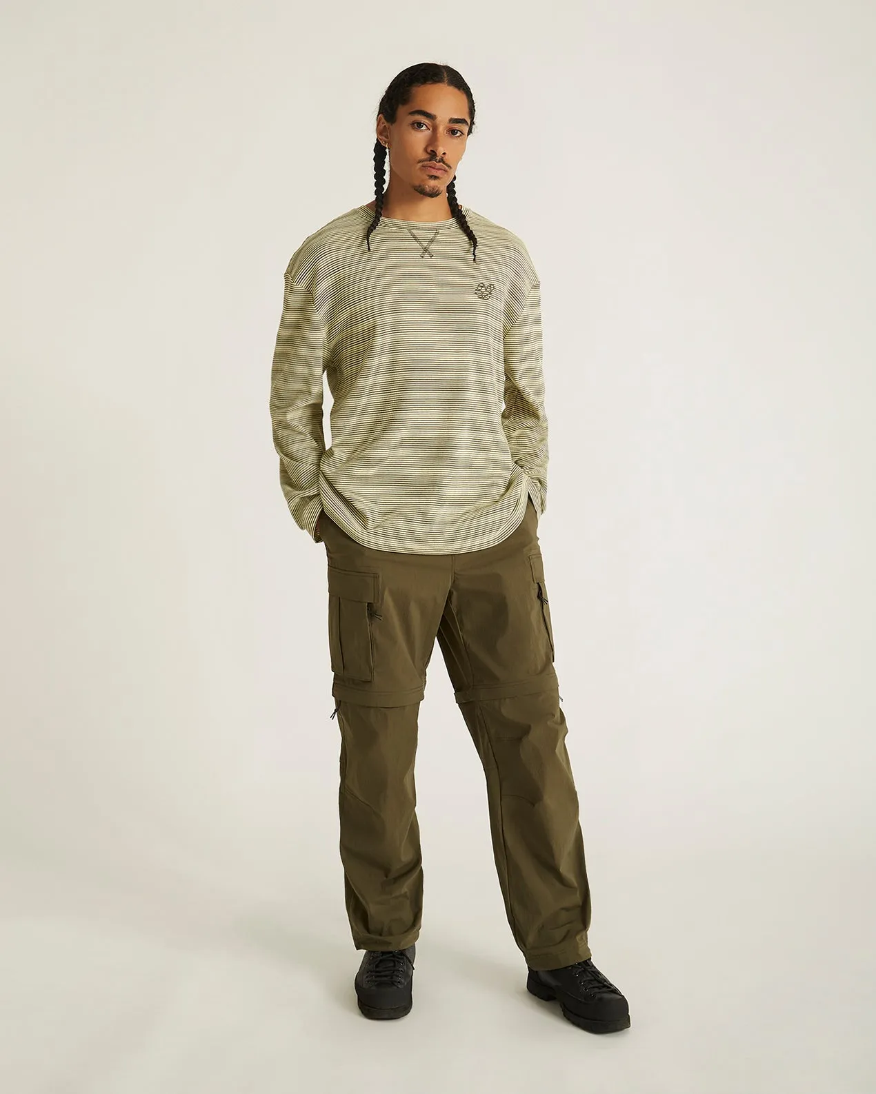 Striped Waffle Relaxed LS Tee sold by Saturdays New York City product image thumbnail 2