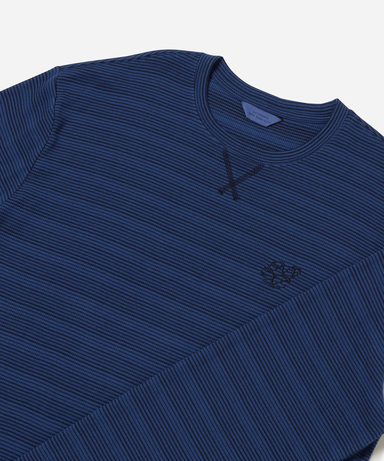 Striped Waffle Relaxed LS Tee sold by Saturdays New York City product image thumbnail 5