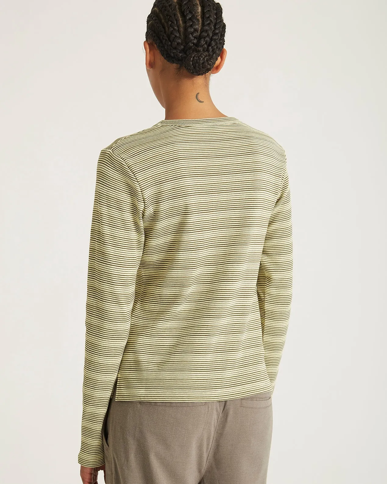 Striped Waffle LS Tee sold by Saturdays New York City product image thumbnail 4