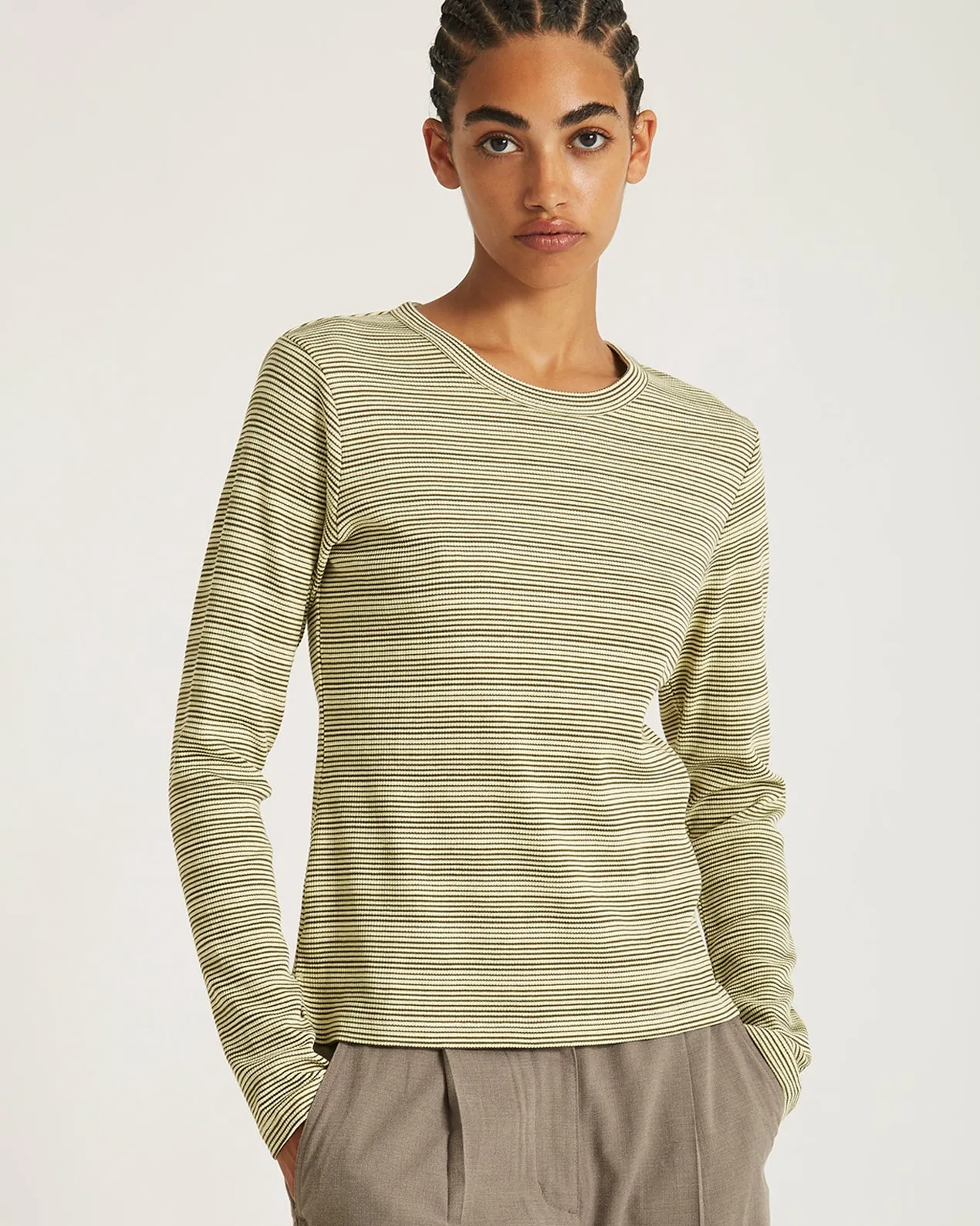 Striped Waffle LS Tee sold by Saturdays New York City product image thumbnail 3