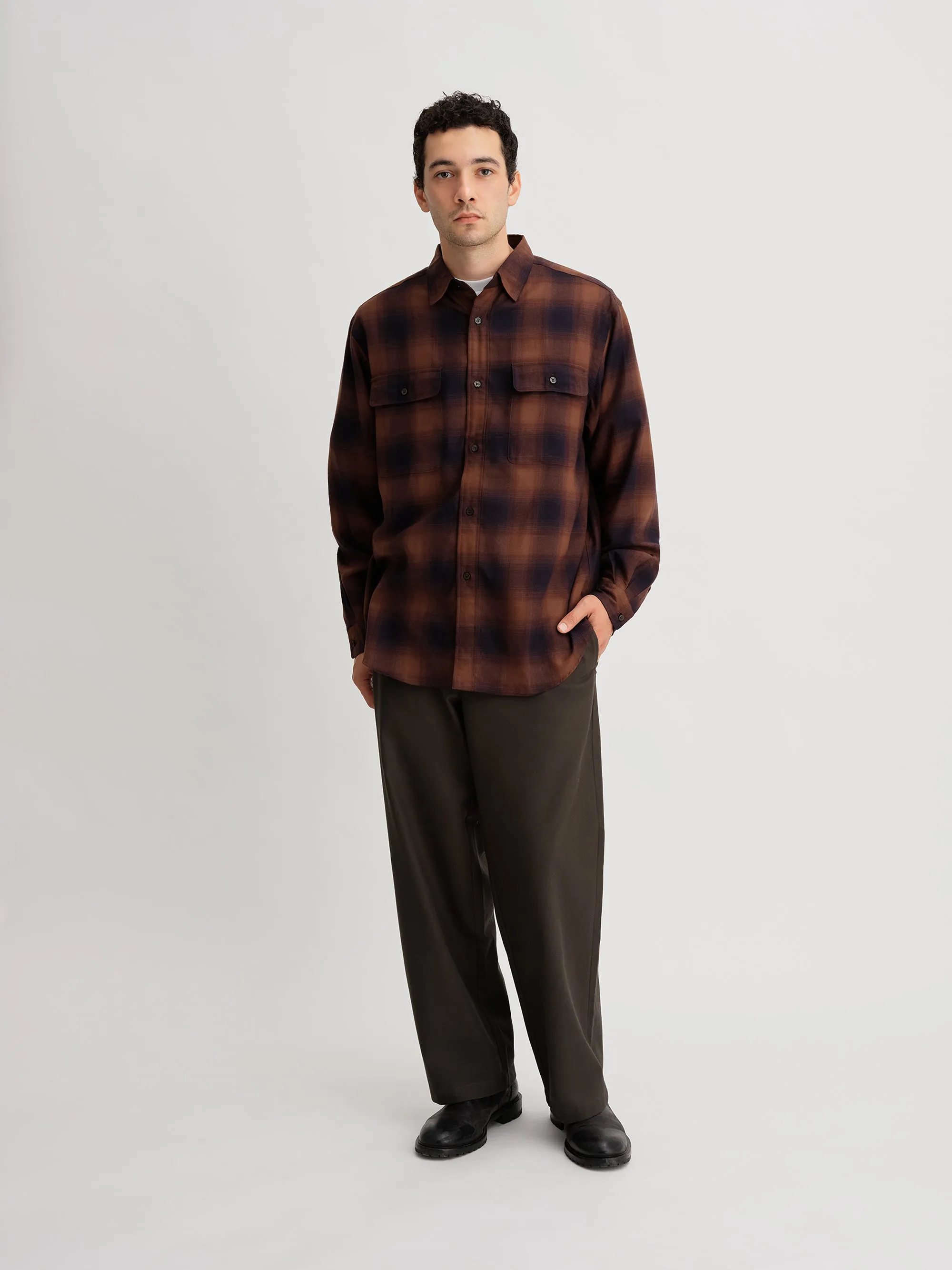 Ombre Check Work Shirt sold by Saturdays New York City product image thumbnail 2