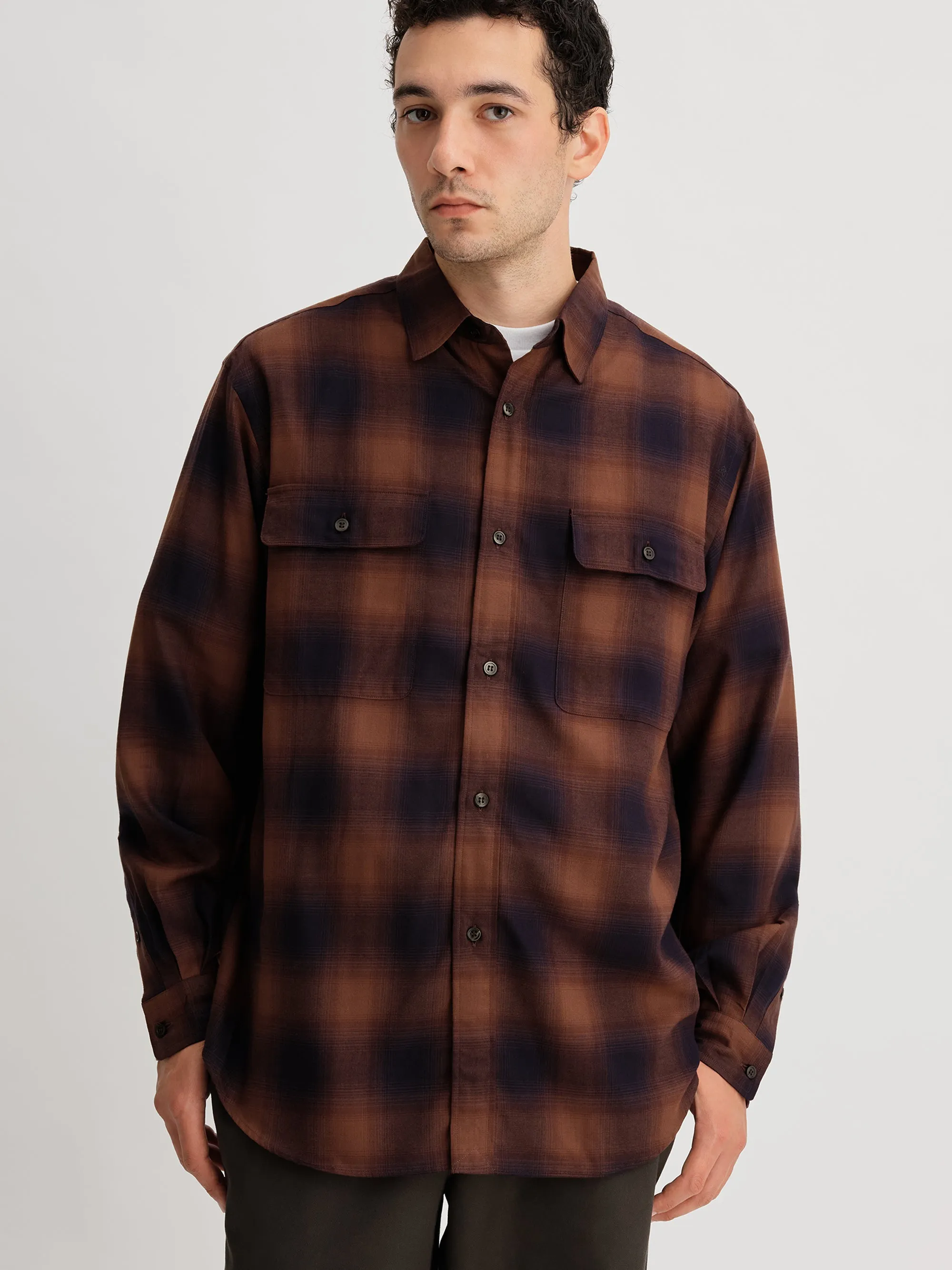 Ombre Check Work Shirt sold by Saturdays New York City product image thumbnail 3