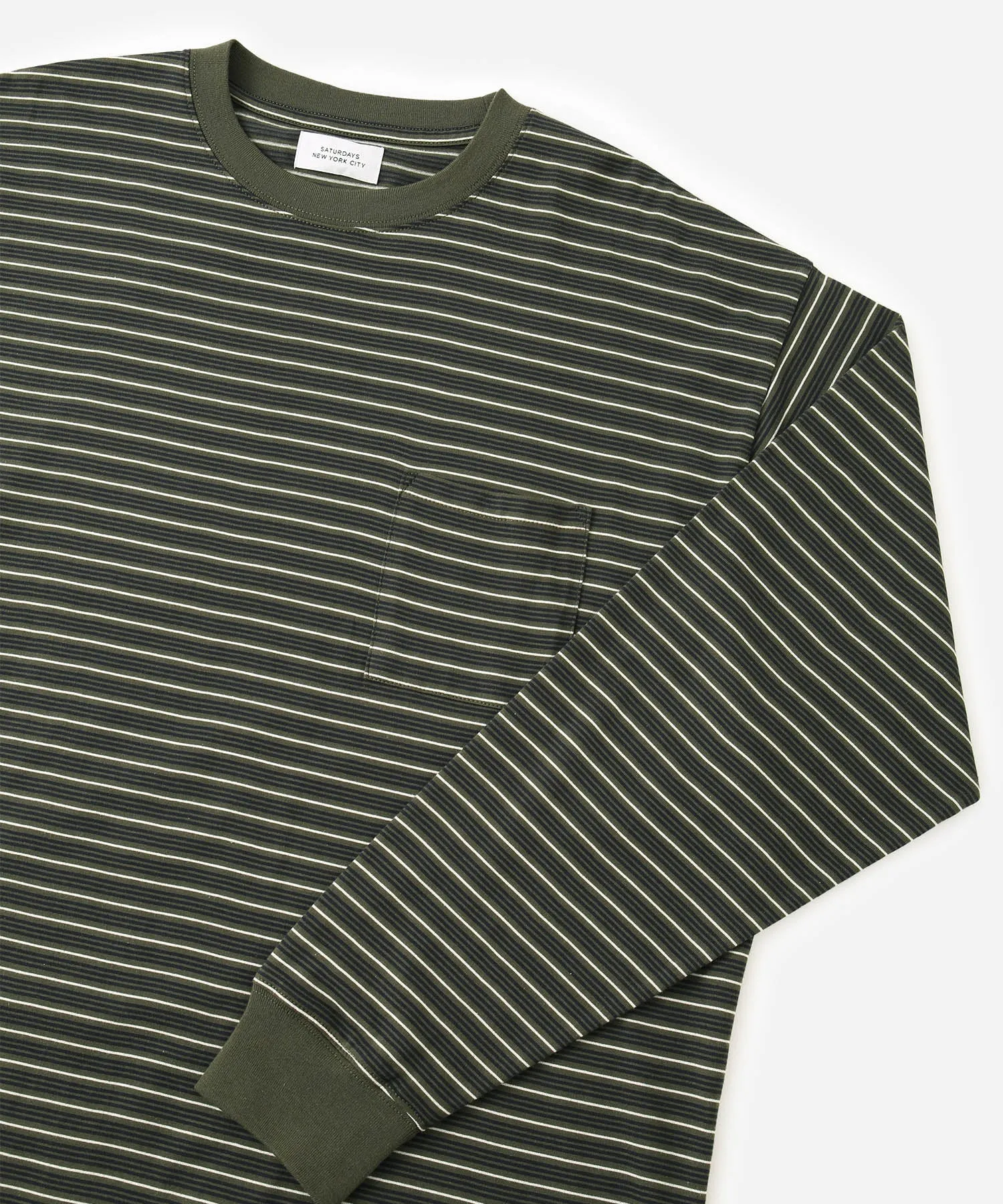 Multi Border Relaxed LS Tee sold by Saturdays New York City product image thumbnail 3