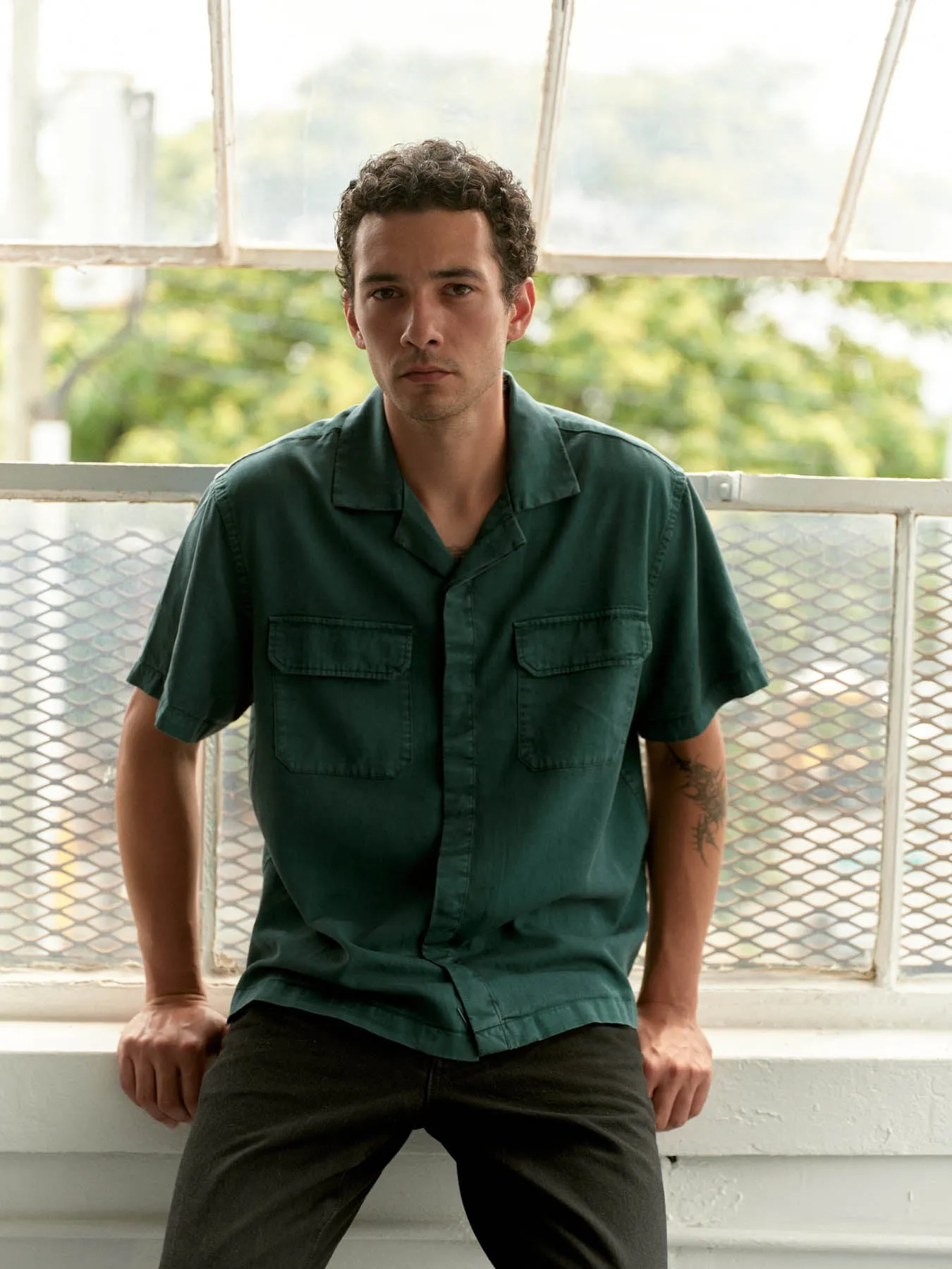 Gibson Pigment Dyed SS Shirt sold by Saturdays New York City