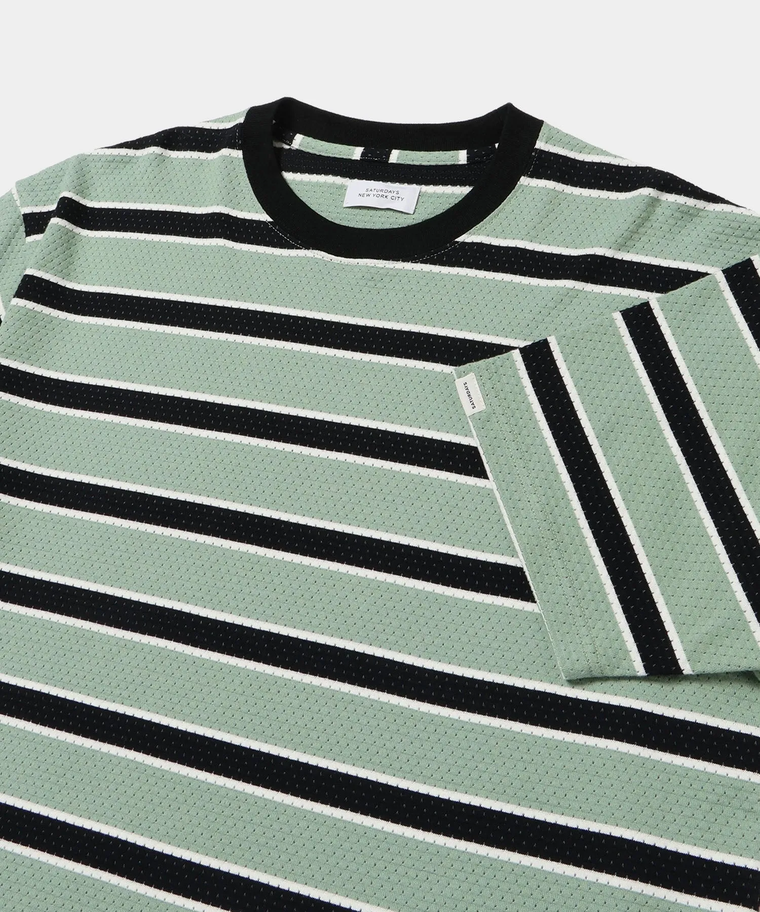 Mesh Stripe Relaxed SS Tee sold by Saturdays New York City product image thumbnail 4