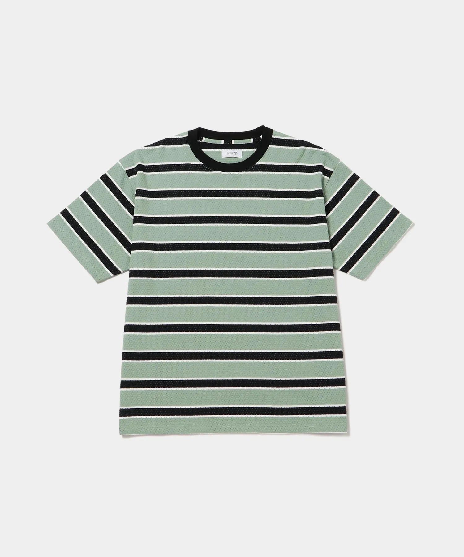 Mesh Stripe Relaxed SS Tee sold by Saturdays New York City