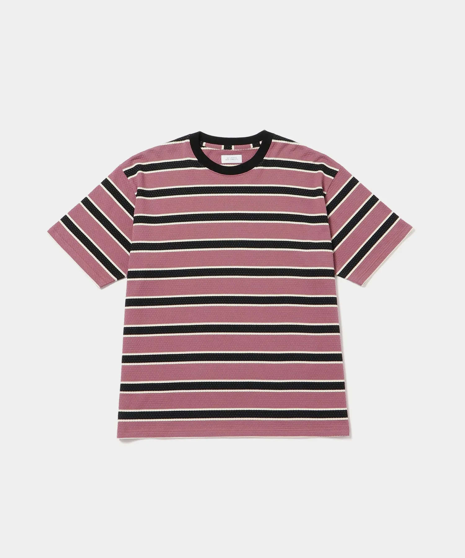 Mesh Stripe Relaxed SS Tee sold by Saturdays New York City