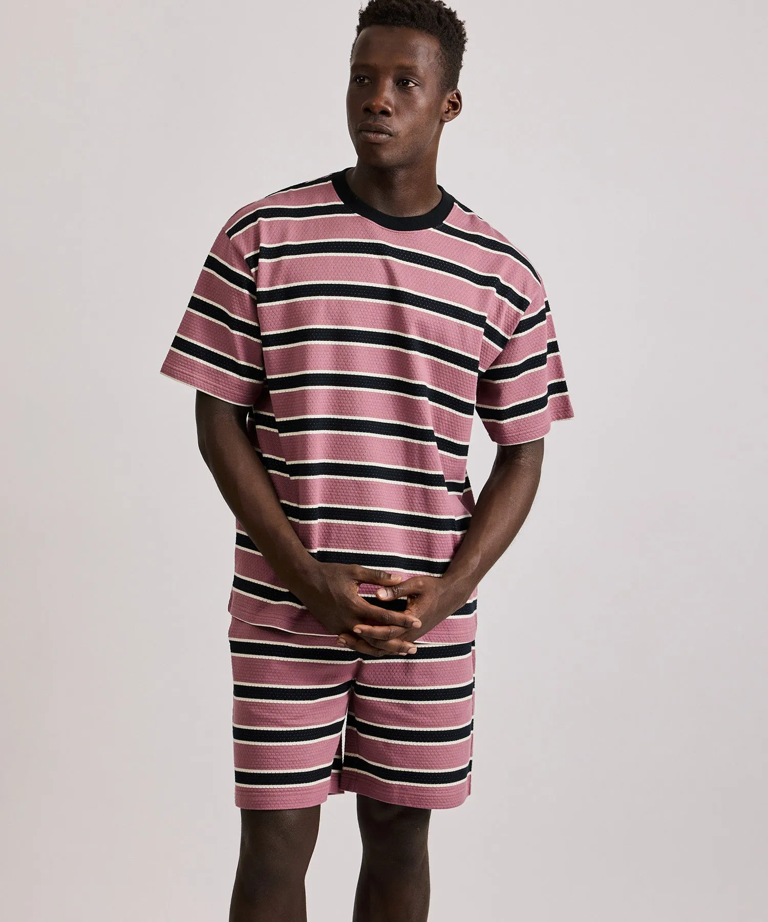 Mesh Stripe Relaxed SS Tee sold by Saturdays New York City product image thumbnail 3