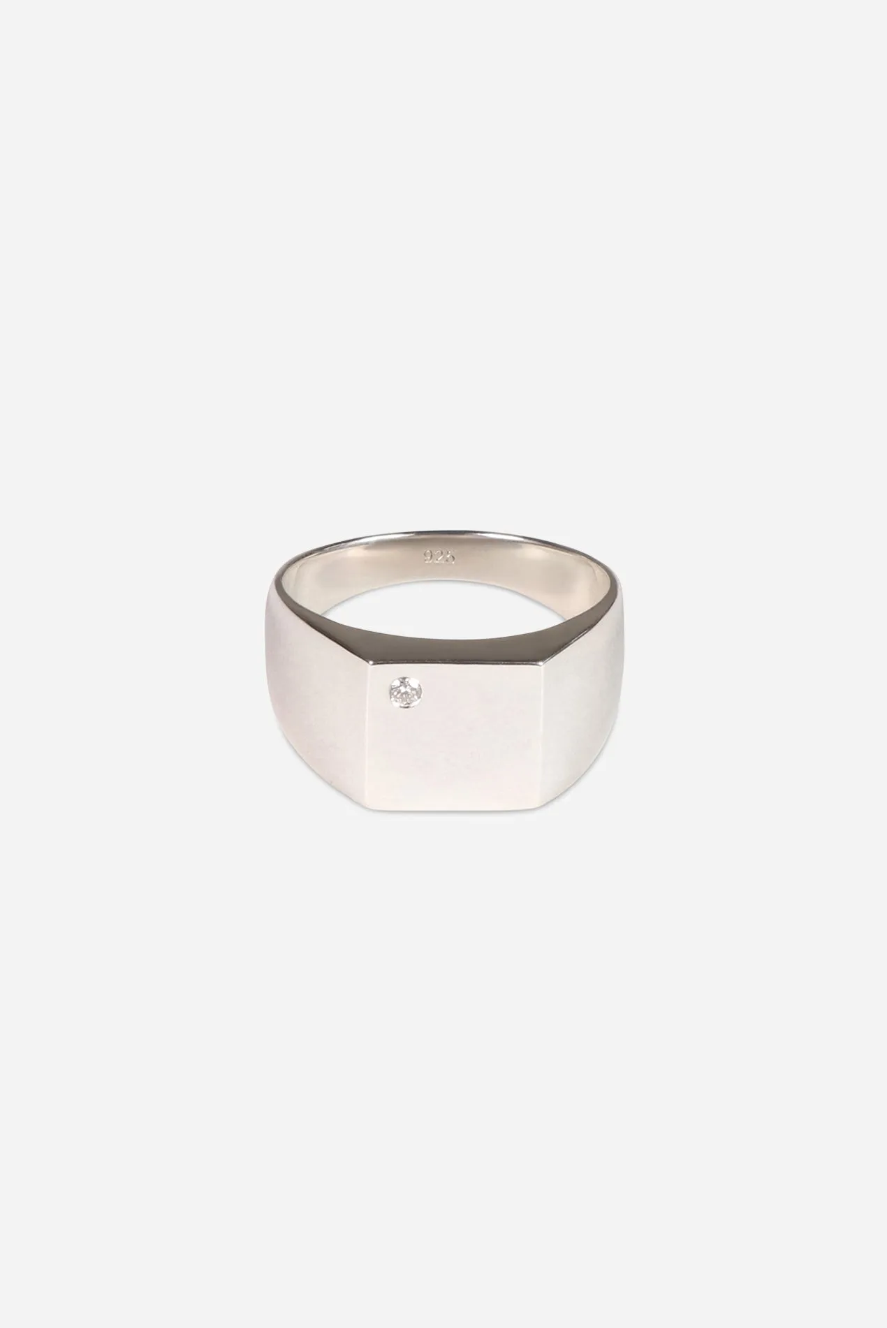Diamond Signet Ring 925 Sterling Silver sold by Saturdays New York City