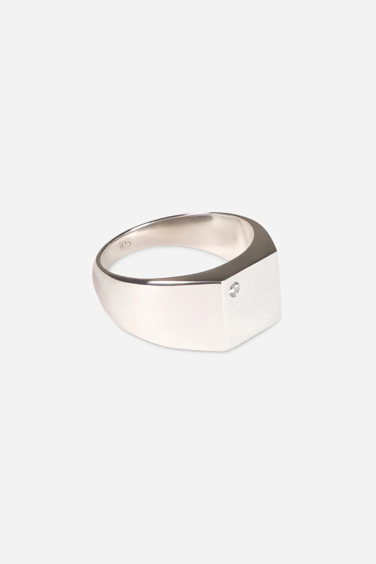 Diamond Signet Ring 925 Sterling Silver sold by Saturdays New York City product image thumbnail 2