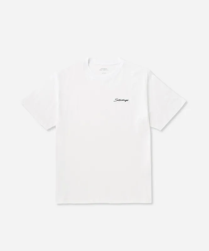 Script Embroidered Short Sleeve Tee sold by Saturdays New York City