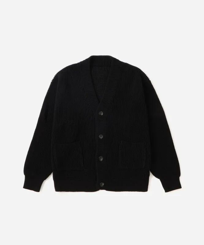 Michael Plaited Waffle Cardigan sold by Saturdays New York City