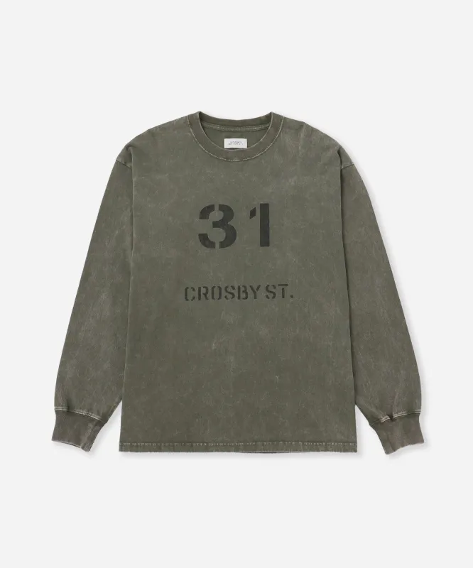 Crosby Stencil Print Relaxed Long Sleeve Tee sold by Saturdays New York City