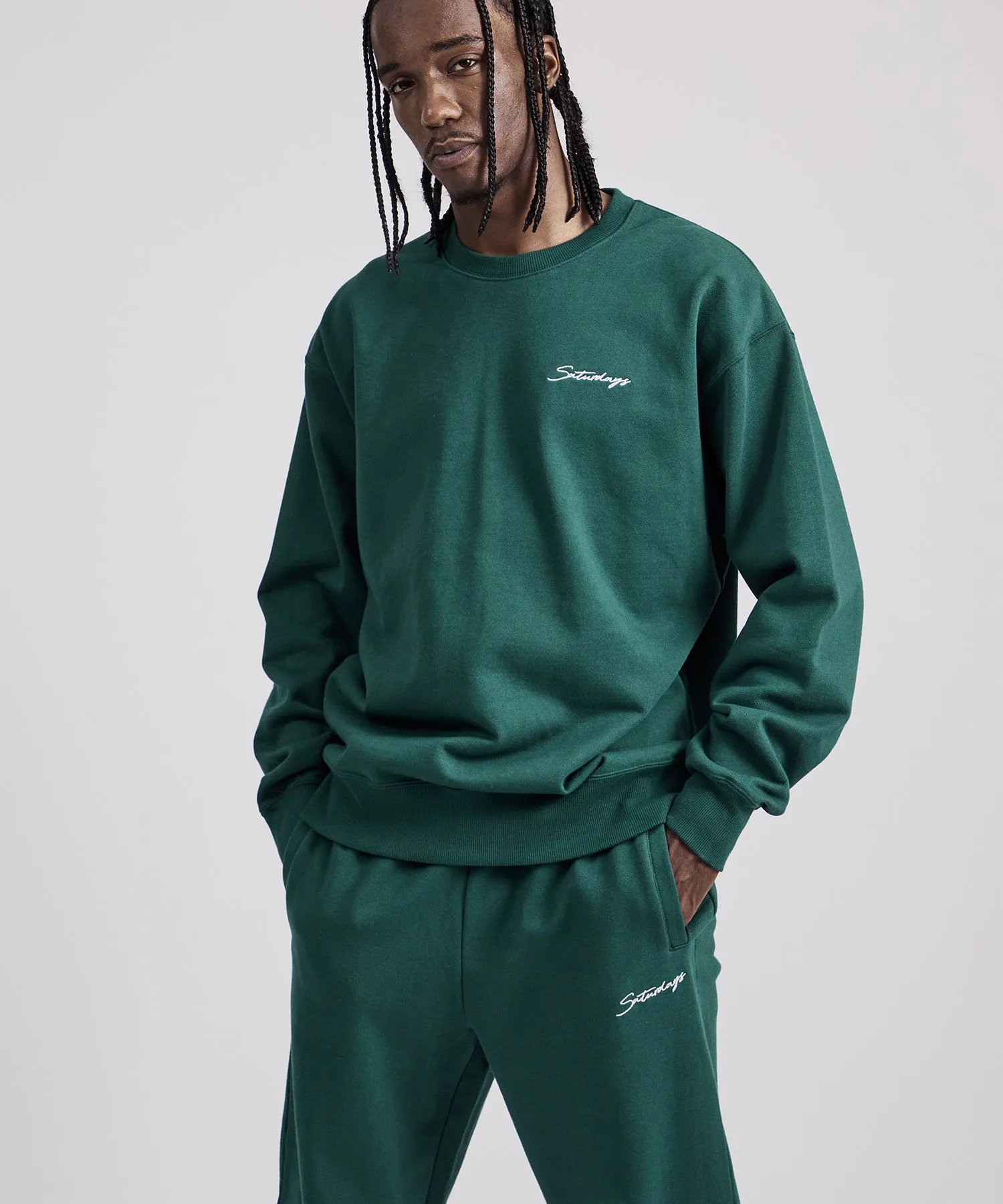 Bowery Script Embroidered Sweatshirt sold by Saturdays New York City product image thumbnail 2