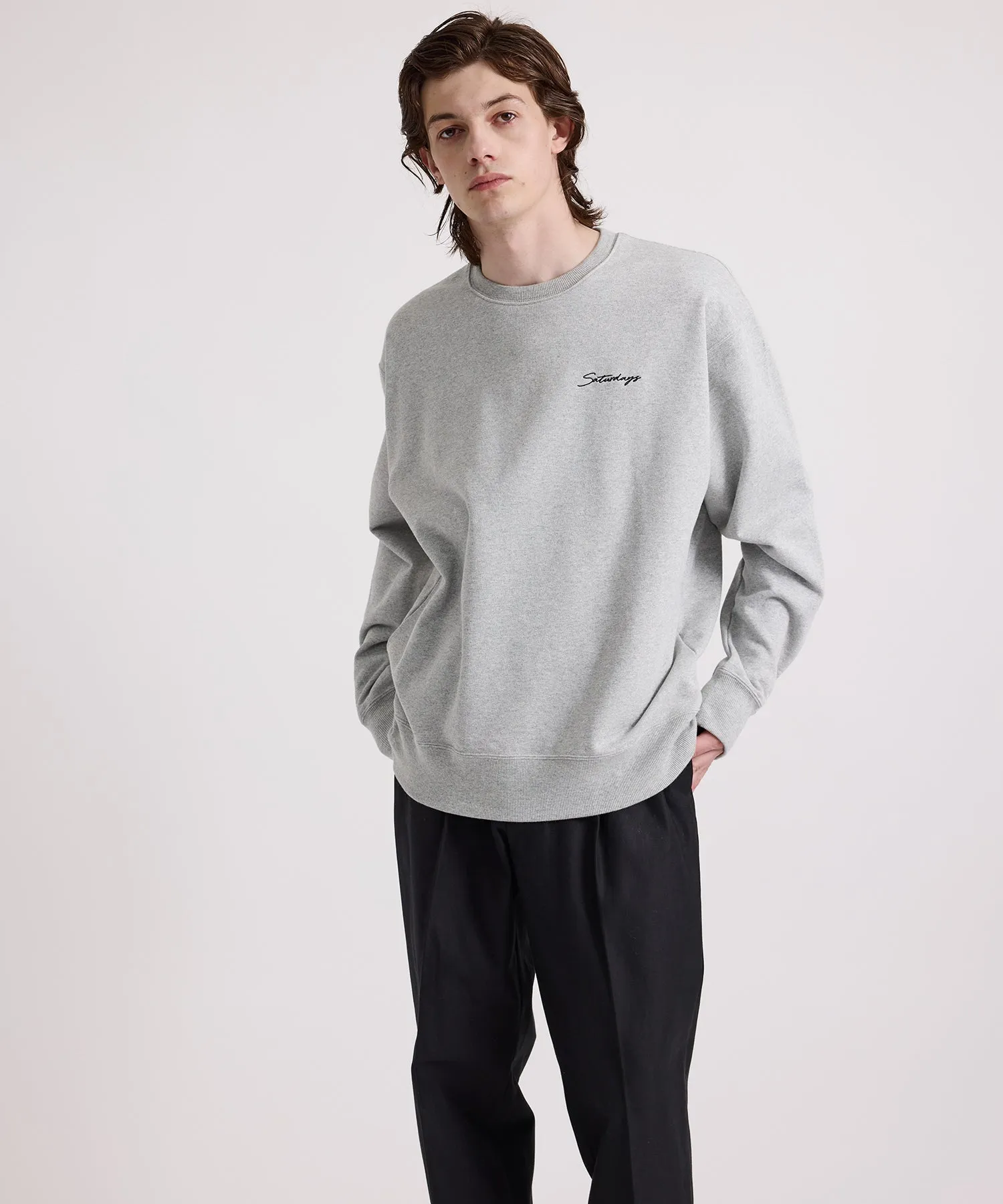 Bowery Script Embroidered Sweatshirt sold by Saturdays New York City product image thumbnail 2