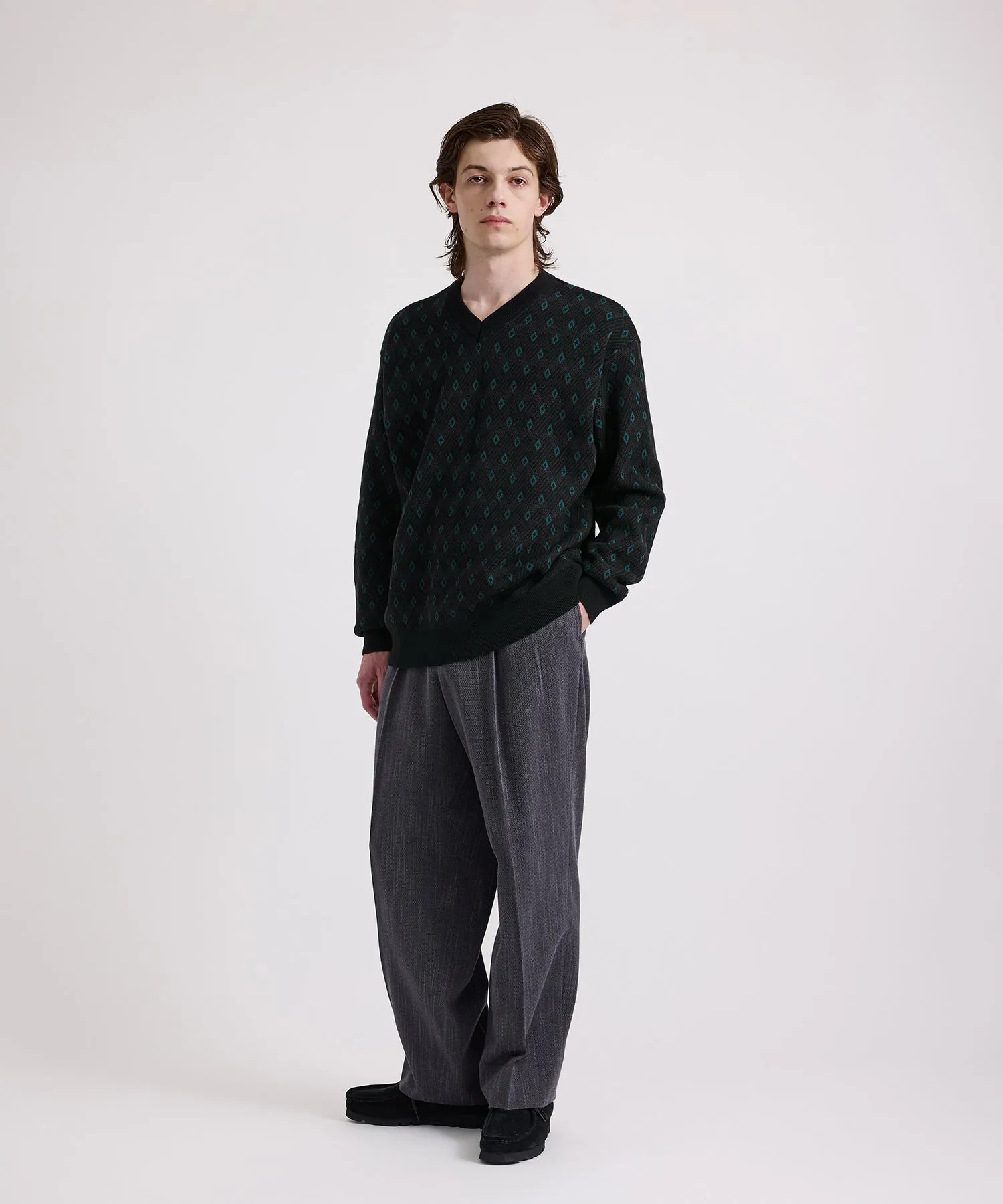 Charles Jacquard V-Neck Sweater sold by Saturdays New York City product image thumbnail 3