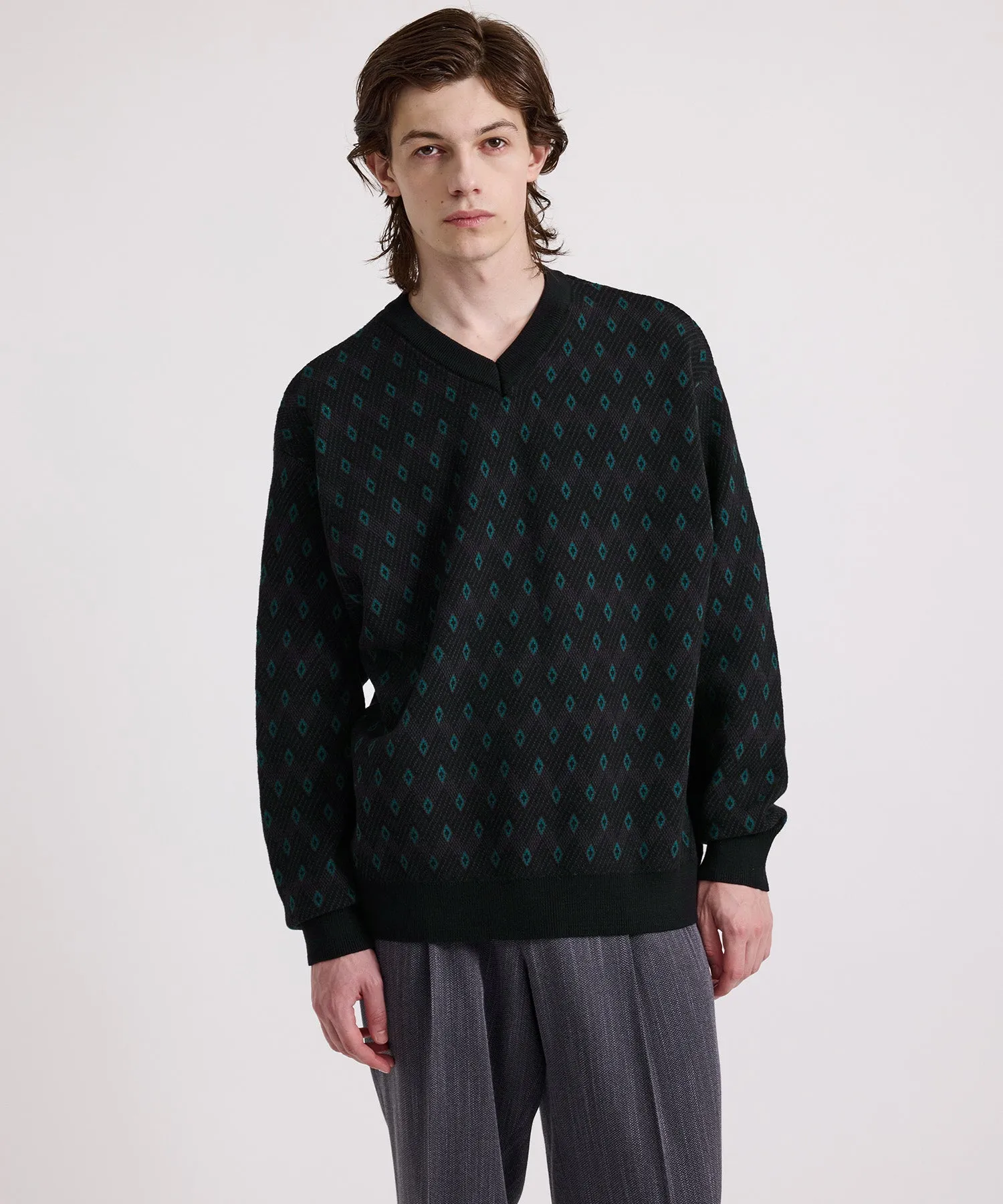 Charles Jacquard V-Neck Sweater sold by Saturdays New York City product image thumbnail 2