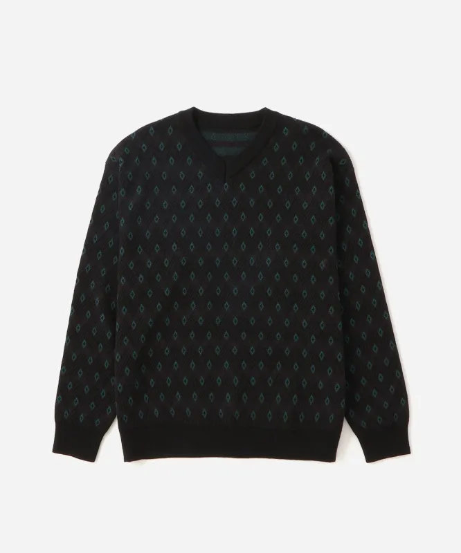 Charles Jacquard V-Neck Sweater sold by Saturdays New York City