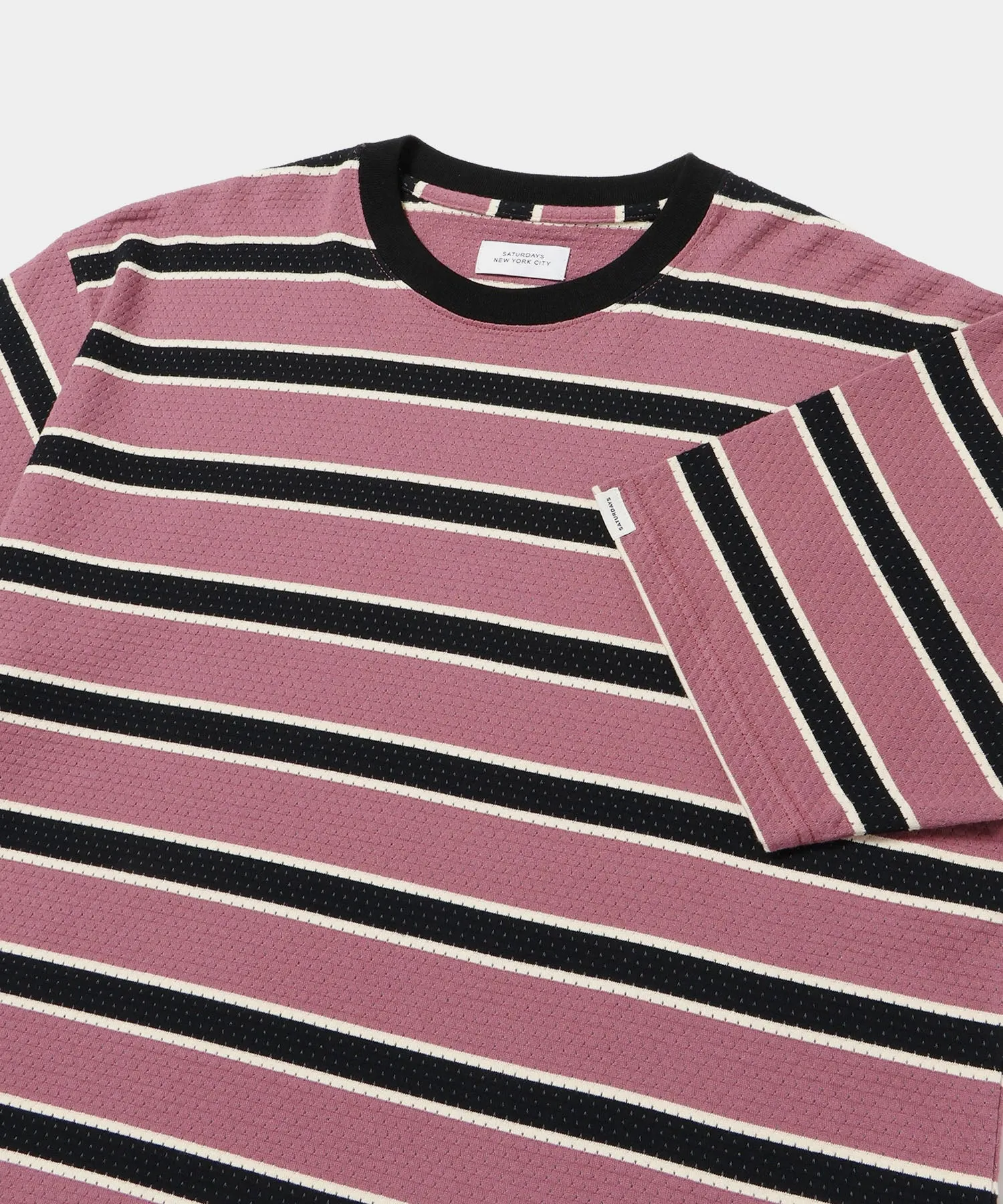 Mesh Stripe Short Sleeve Tee sold by Saturdays New York City product image thumbnail 5