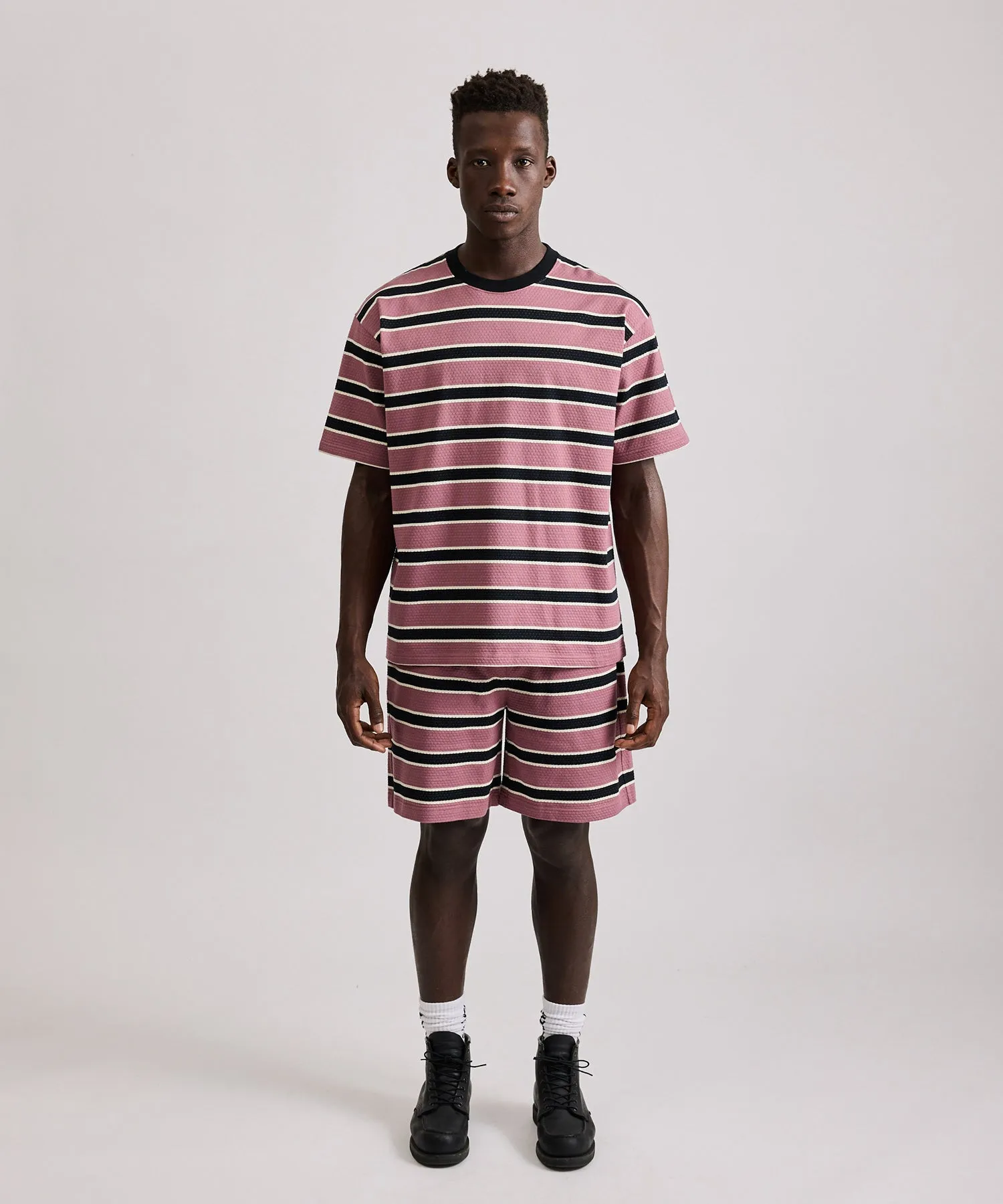Mesh Stripe Short Sleeve Tee sold by Saturdays New York City product image thumbnail 3