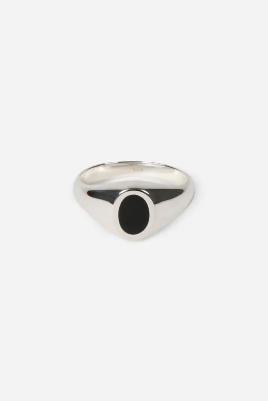 Type 019 Enamel Oval Signet Sterling Silver sold by Saturdays New York City