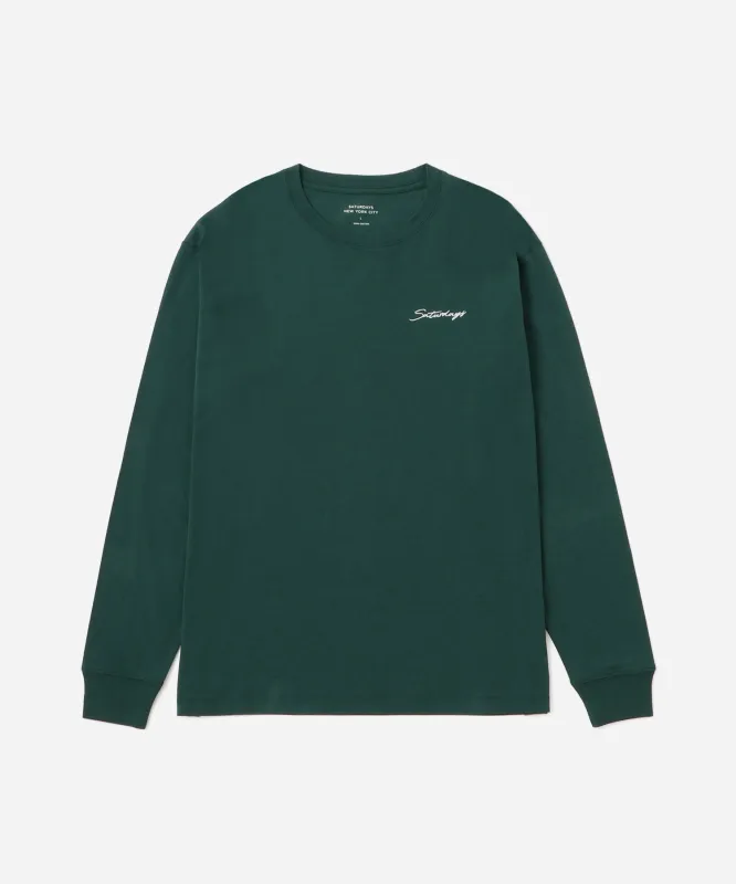 Script Embroidered Long Sleeve Tee sold by Saturdays New York City
