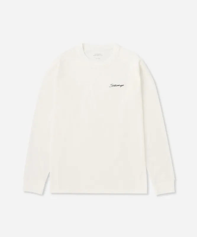 Script Embroidered Long Sleeve Tee sold by Saturdays New York City