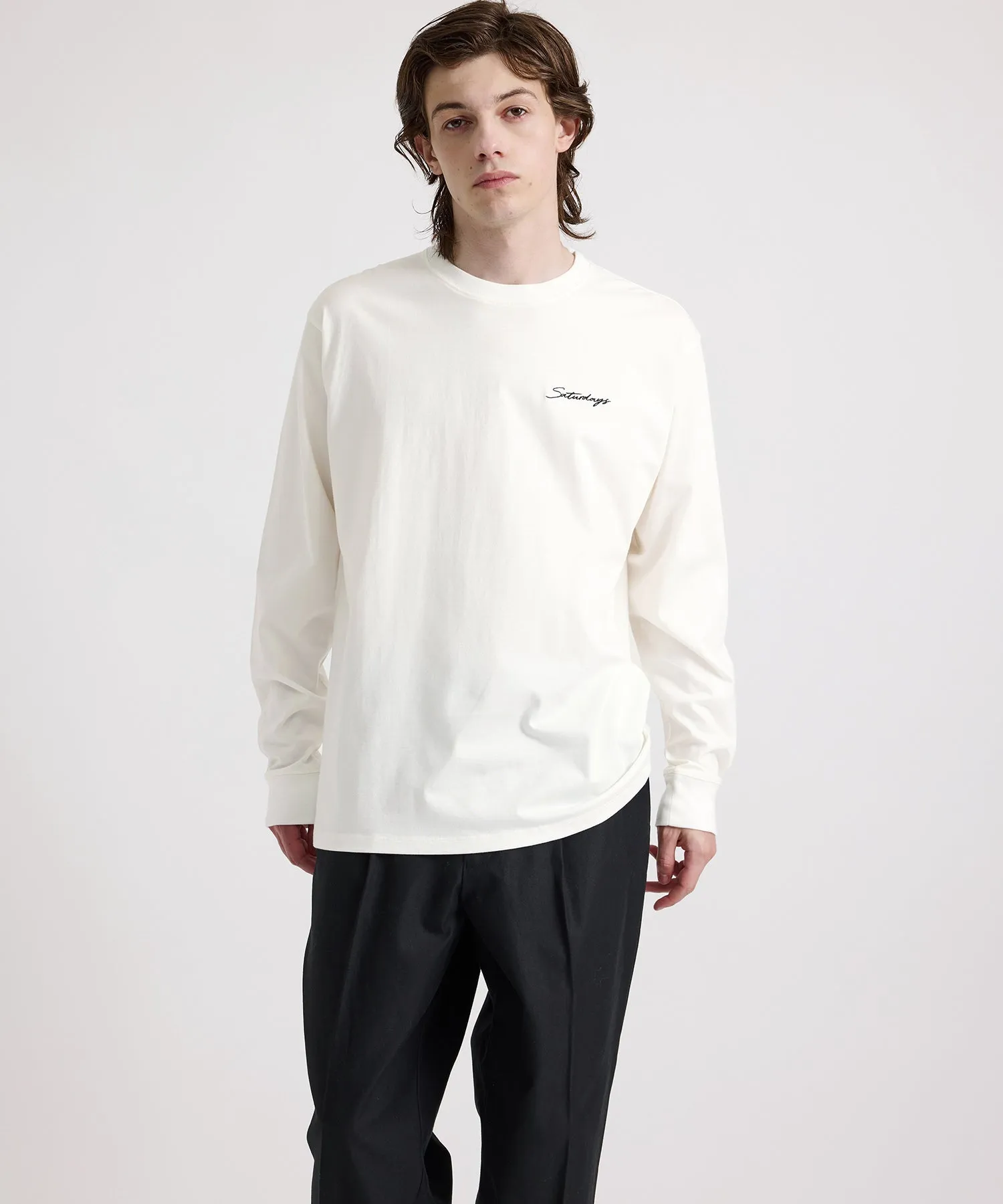 Script Embroidered Long Sleeve Tee sold by Saturdays New York City product image thumbnail 2