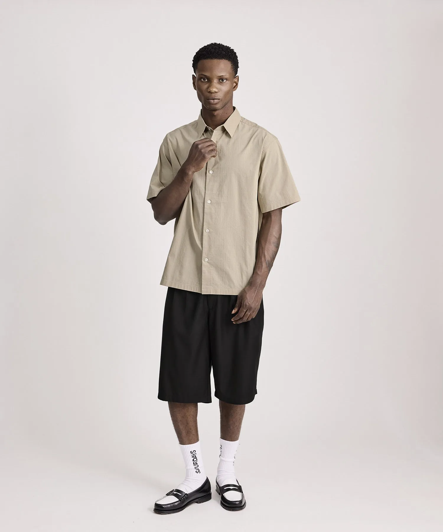Bruce Tonal Stripe Short Sleeve Shirt sold by Saturdays New York City product image thumbnail 3