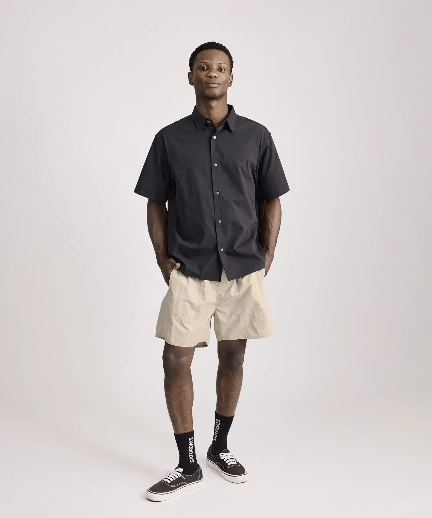 Bruce Tonal Stripe Short Sleeve Shirt sold by Saturdays New York City product image thumbnail 3