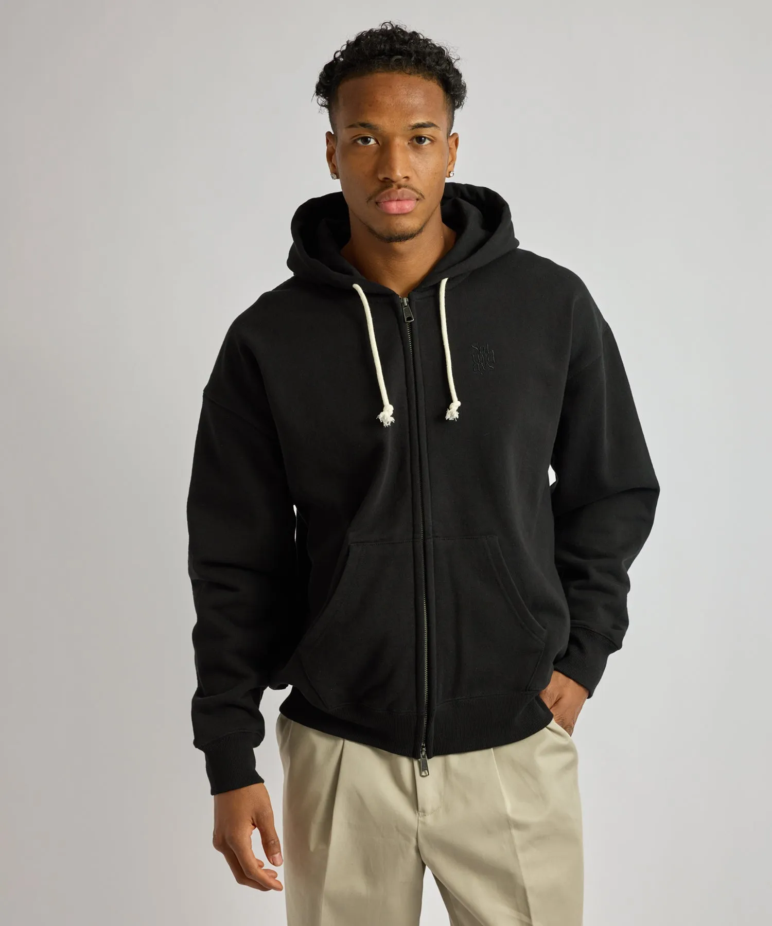 Canal Waffle Lined Zip Hoodie sold by Saturdays New York City product image thumbnail 2