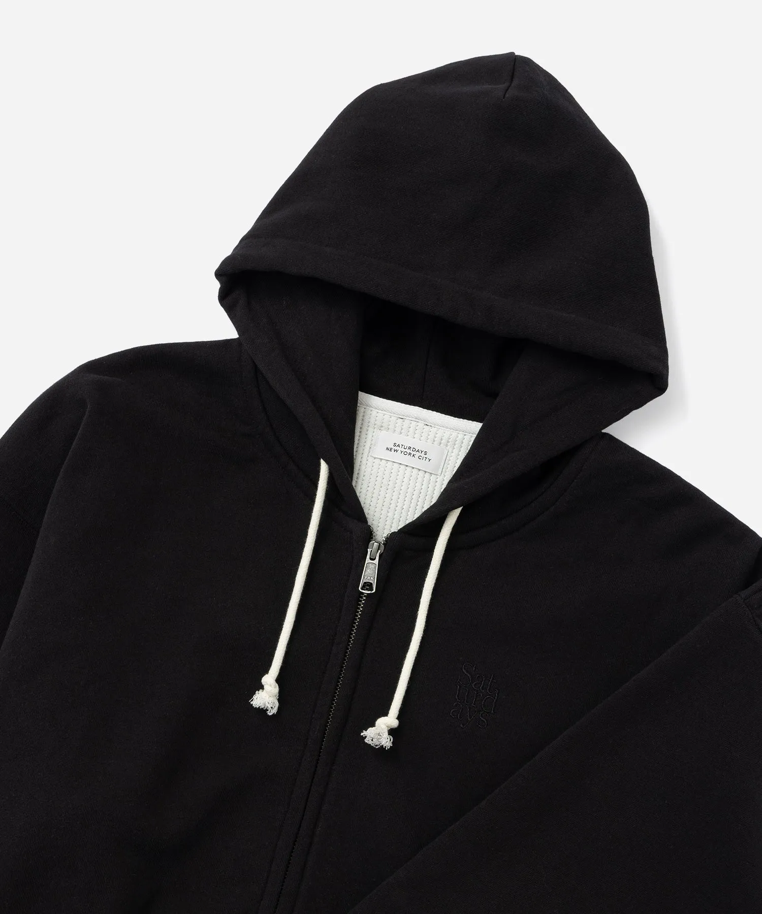 Canal Waffle Lined Zip Hoodie sold by Saturdays New York City product image thumbnail 5